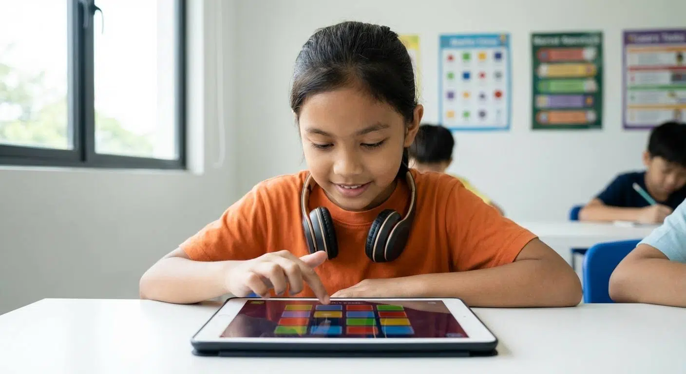 How to Boost Your Child’s Brain Power 3 Scene showing a child engaging in cognitive exercises like memory visualization, focused attention practice, or the Dual N-Back game as part of the #MemoHack brain training program.