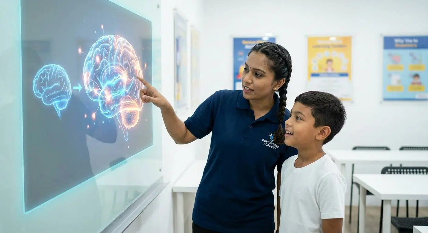 Unlock and Enhance Your Memory with Science-Backed Strategies 1 A vibrant brain illustration transforming and strengthening like a muscle, with visual elements showing neural connections and brain plasticity.