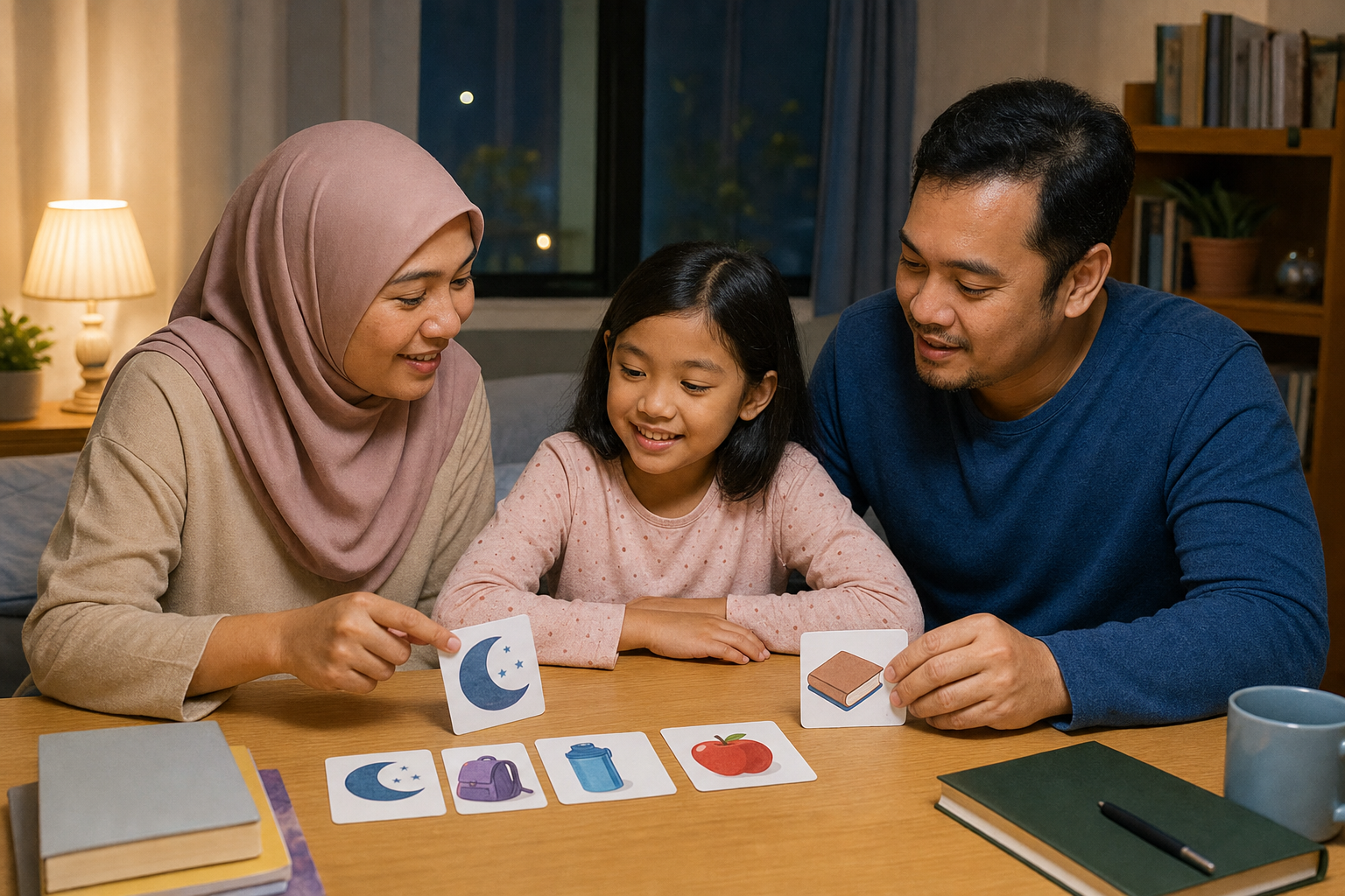 Family seven-day picture-card review