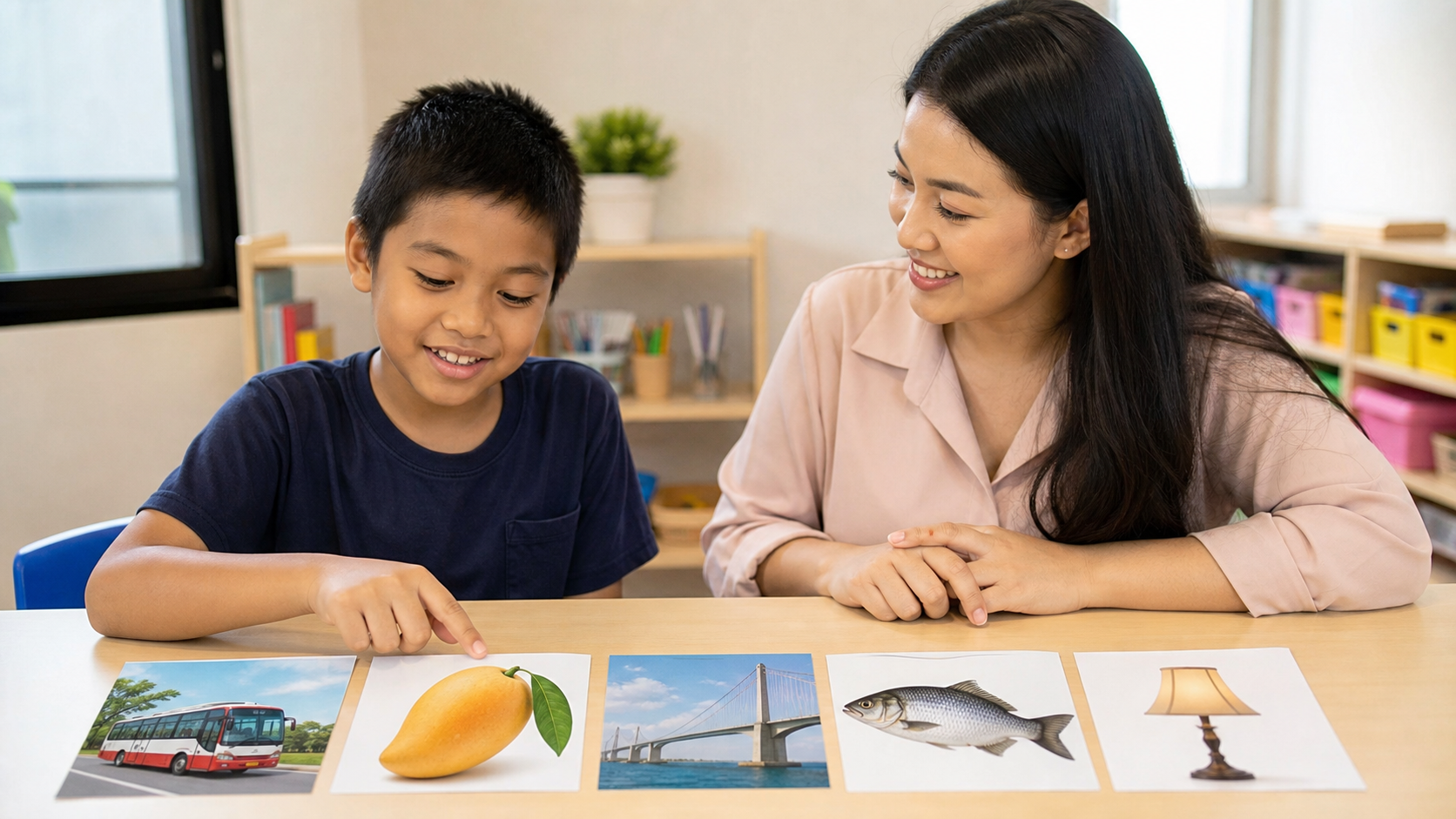 Sharpen Your Memory: 7 Calm Habits for Malaysian Families 4 Malaysian child building a picture story path for memory practice