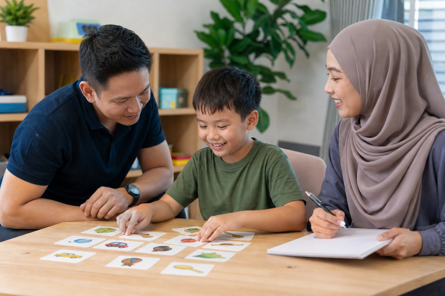 Supplements to Help Improve Memory: 7 Safer School-Night Checks 4 Malaysian learning coach reviewing memory habit progress with parent and child